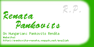 renata pankovits business card